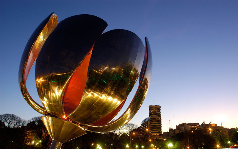 Mirror Stainless steel Flowers-Argentinean landmarks