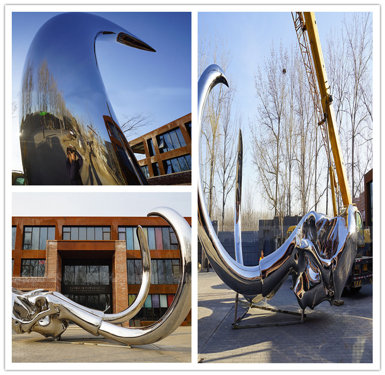 Outdoor High Polished Mirror 316 Stainless Steel Contemporary Sculptures