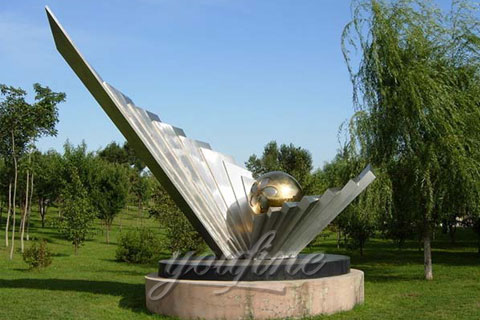 Outdoor Modern Garden Mirror polished modern stainless steel sculpture for sale